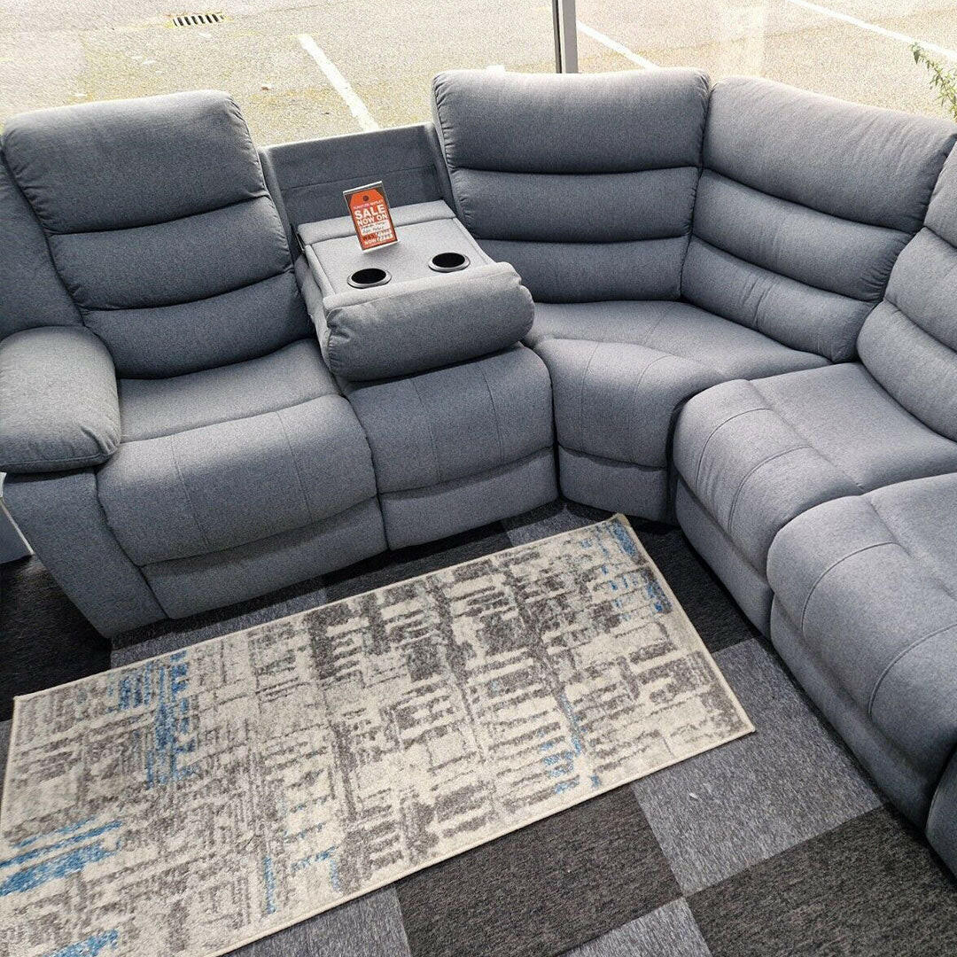 Sorrento Fabric Recliner Corner Sofa Grey - My Store