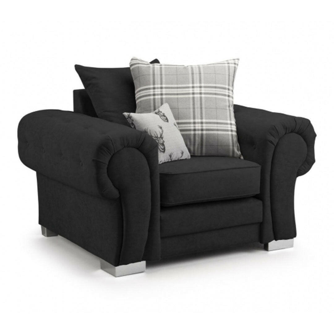 Verona Scatterback Sofa Black Armchair - My Store