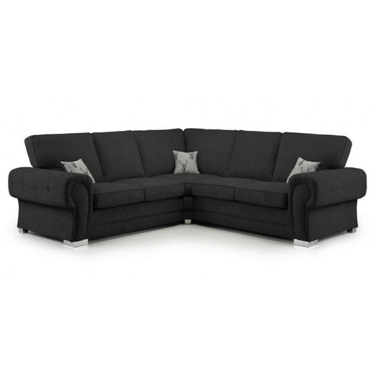 Verona Fullback 5 Seater Black Corner Sofa - My Store