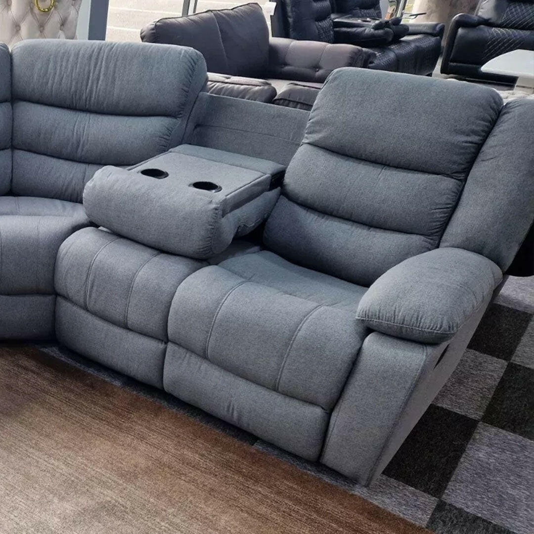 Sorrento Fabric Recliner Corner Sofa Grey - My Store