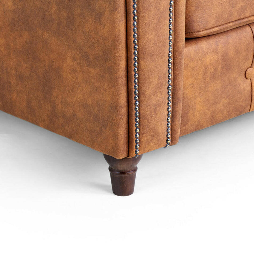 Oakland Leather Armchair , Tan And Black - My Store