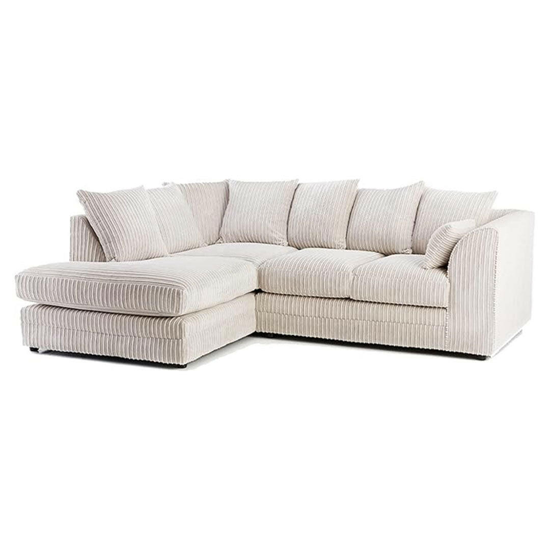 ENV Dylan Fabric Corner Sofa Black | Soft Jumbo Cord 3-4 Seater Corner Sofa - My Store