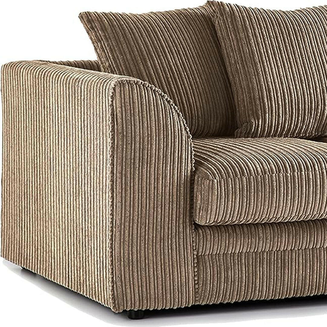 ENV Dylan Fabric Corner Sofa Coffee | Soft Jumbo Cord 3-4 Seater - My Store