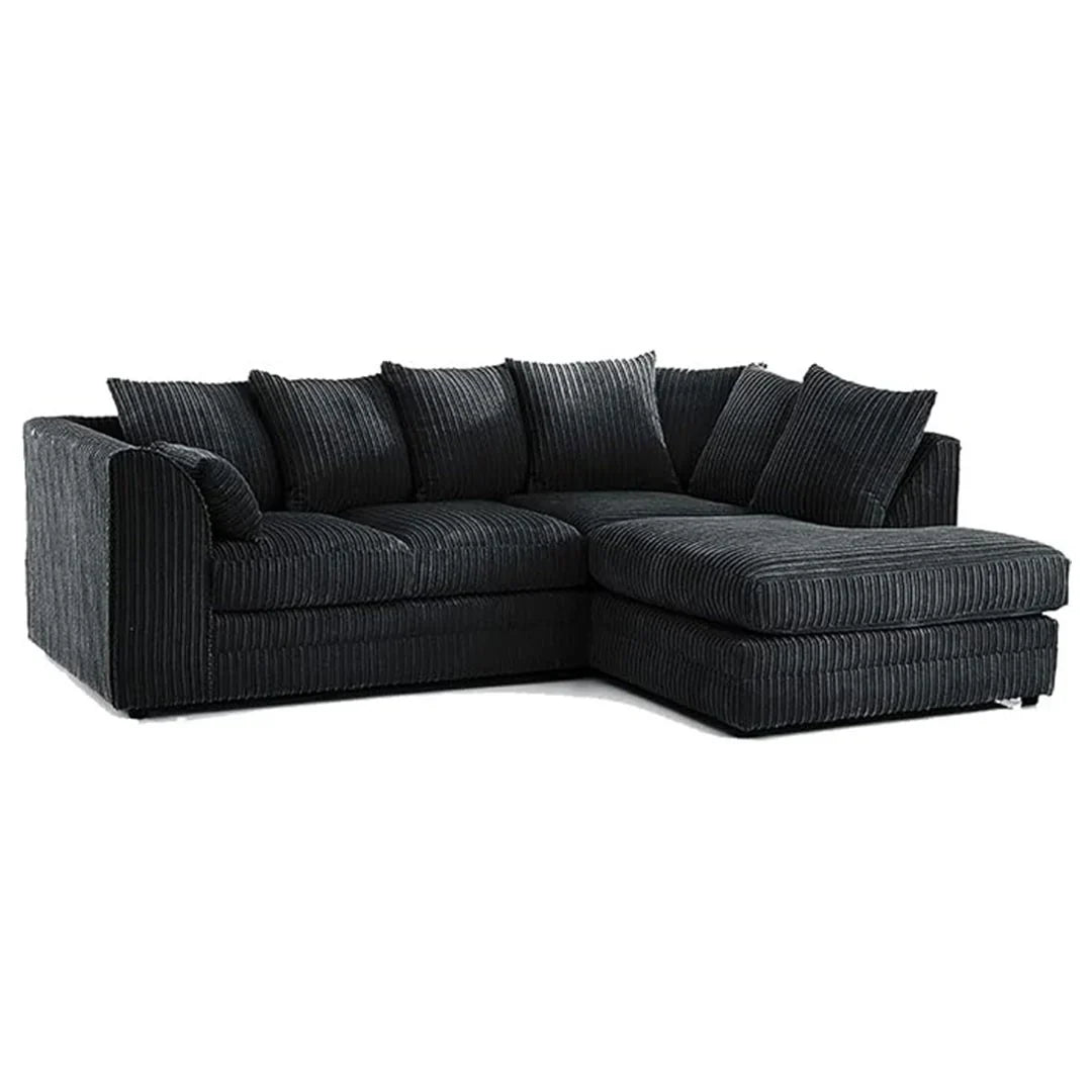 ENV Dylan Fabric Corner Sofa Coffee | Soft Jumbo Cord 3-4 Seater - My Store