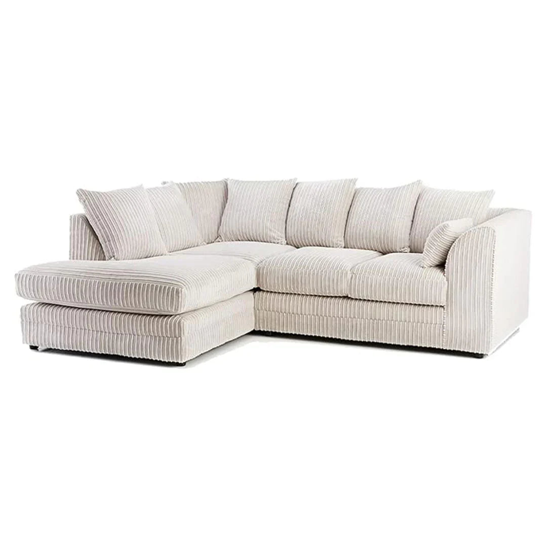 ENV Dylan Fabric Corner Sofa Coffee | Soft Jumbo Cord 3-4 Seater - My Store