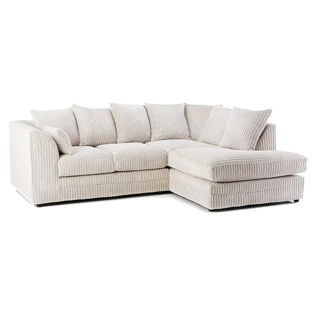 ENV Dylan Fabric Corner Sofa Coffee | Soft Jumbo Cord 3-4 Seater - My Store