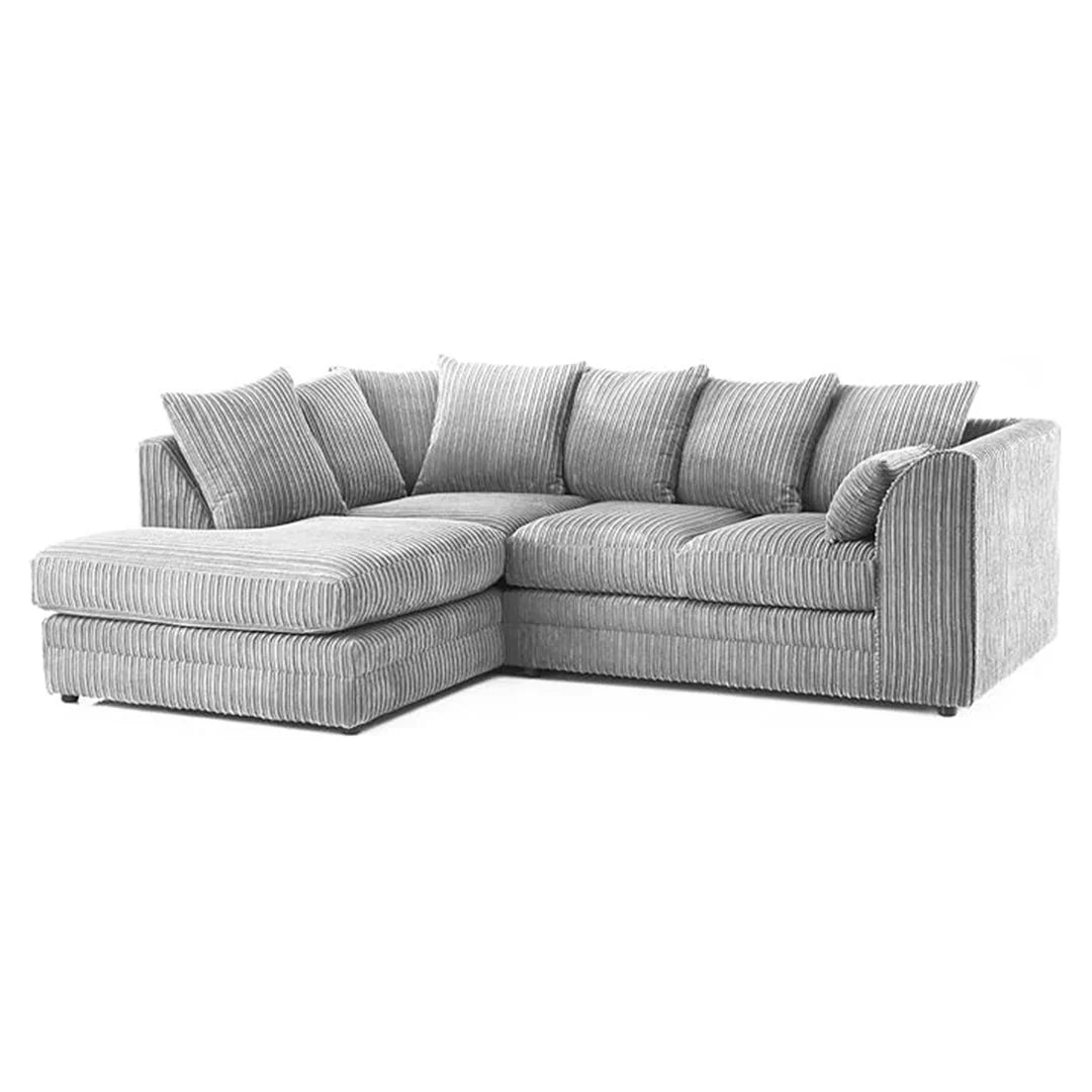 ENV Dylan Fabric Corner Sofa Coffee | Soft Jumbo Cord 3-4 Seater - My Store