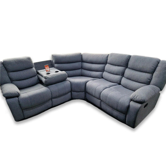 Sorrento Fabric Recliner Corner Sofa Grey - My Store