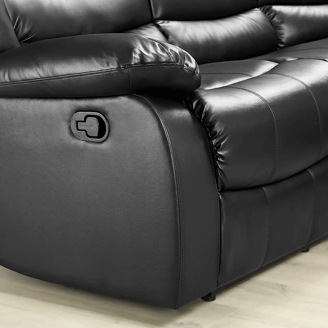 Sorrento Leather Recliner Corner Sofa (Black/Grey/Brown) - My Store