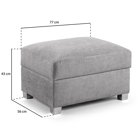 VERONA GREY STORAGE FOOTSTOOL - My Store