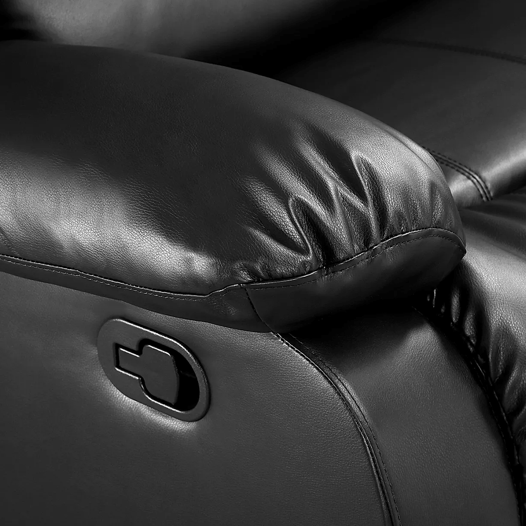 Sorrento Leather Recliner Corner Sofa (Black/Grey/Brown) - My Store