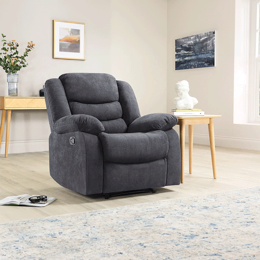 Sorrento Fabric Recliner Sofa Arm Chair Grey - My Store