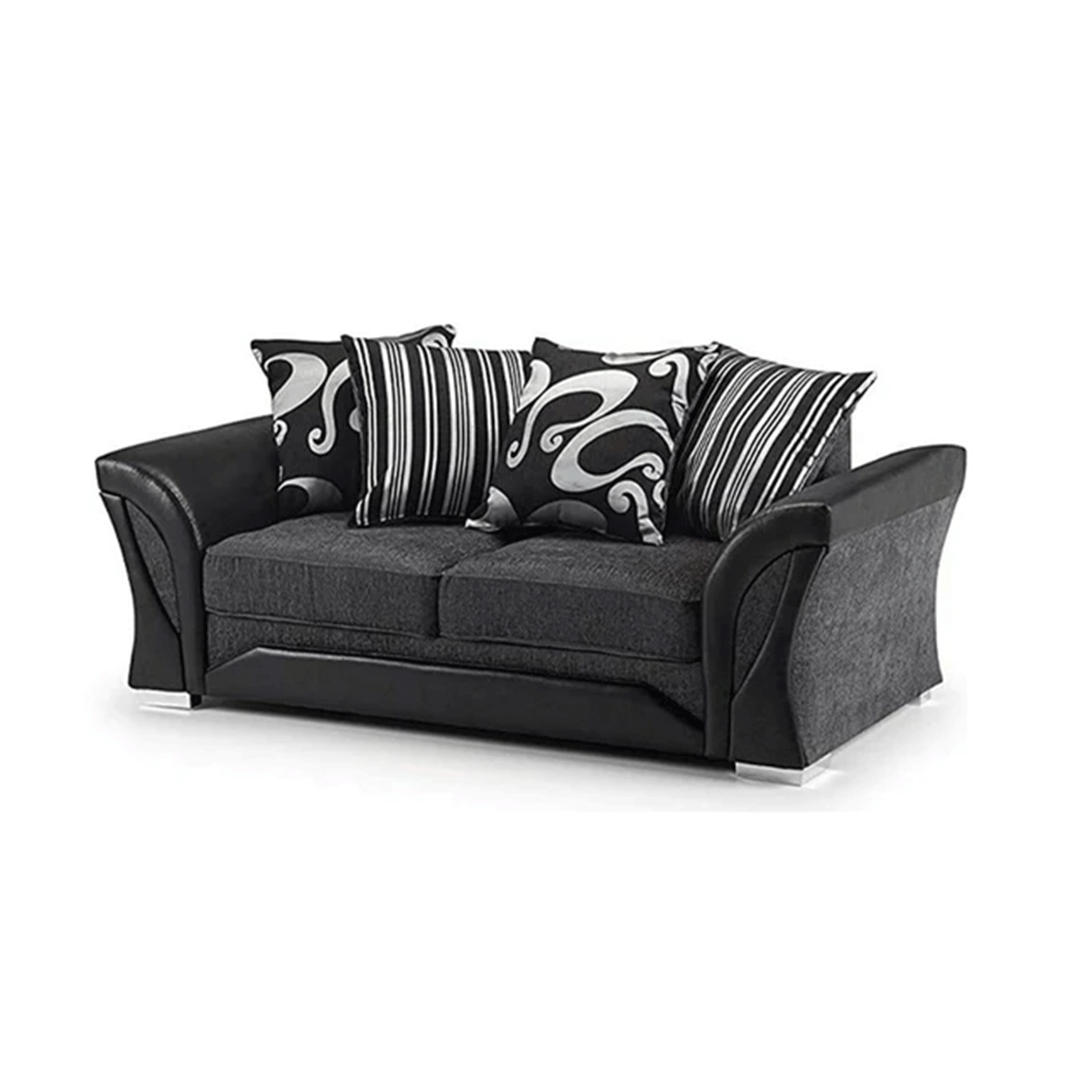 Shannon Sofa 3+2 Seater Grey and Black - My Store