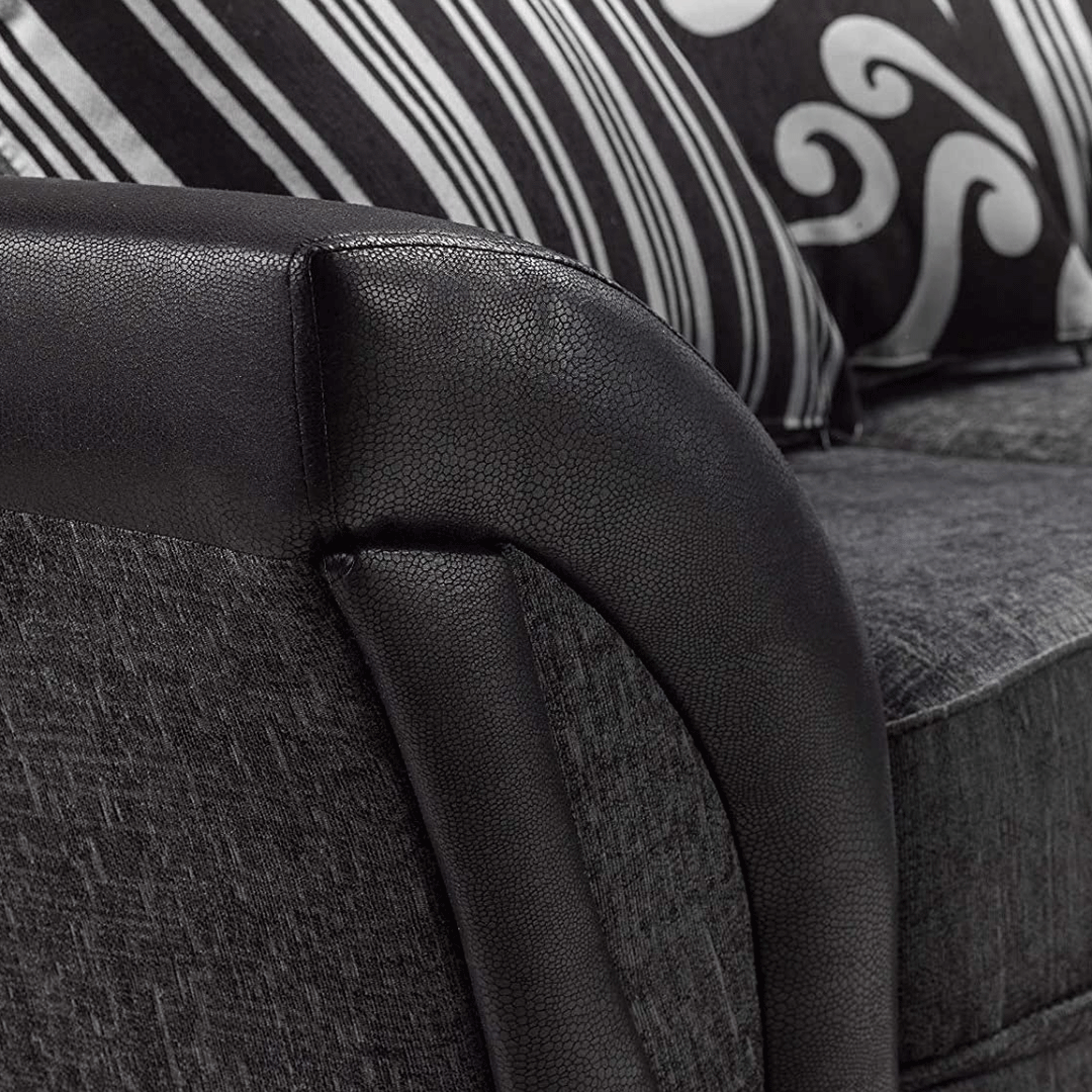 Shannon Sofa 3+2 Seater Grey and Black - My Store