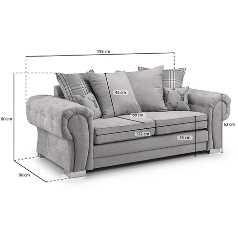 VERONA SCATTER BACK 3 SEATER SOFA - My Store