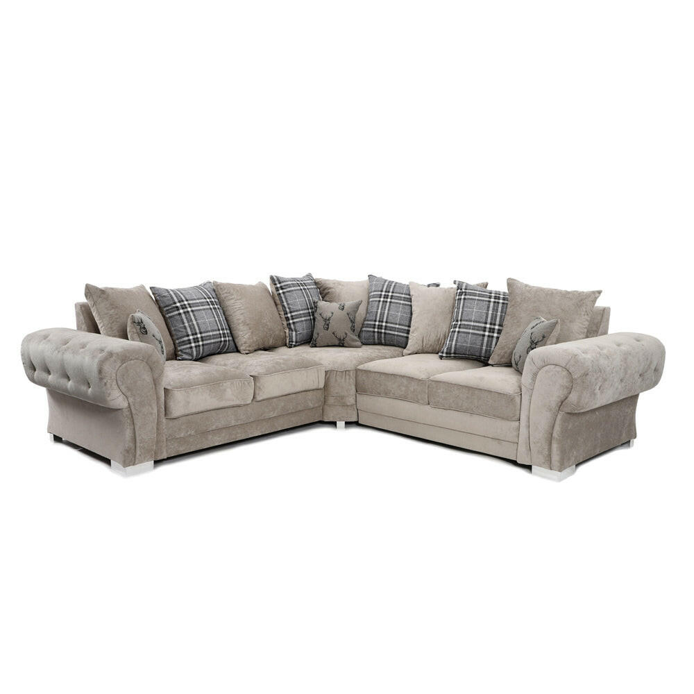 Verona Scatter Back Corner Sofa Mink - My Store