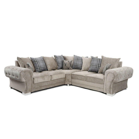 Verona Scatter Back Corner Sofa Mink - My Store